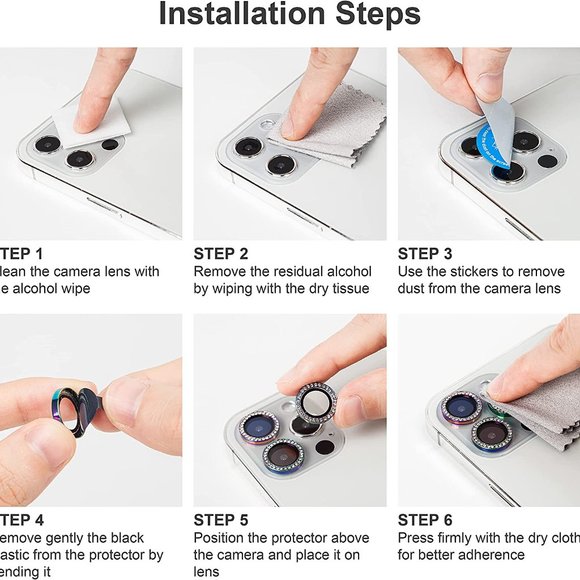 CAMERA LENS PRO DROP/ANTI DUST (SILVER) 2 PC IPHONE 12 PRO MAX - Picture 7 of 7